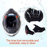 Casque intégral de moto, casque intégré avec visière HD, casque de protection quatre saisons pour hommes et femmes, homologué DOT, système de ventilation, casque de motocross