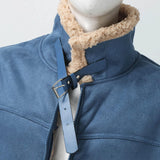 Vestes en cuir pour homme, veste de moto, manteau d'hiver chaud à col rabattu, trench-coat de chasse, vêtements décontractés d'extérieur