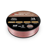 Bobine de câble pour haut-parleurs Monster Compact High Performance XP – Câble pour haut-parleurs en cuivre sans oxygène – [100 pi] [calibre 14 AWG]