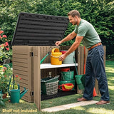 Abri de jardin extérieur en résine DWVO 1,5 x 0,9 m avec plancher, abri de rangement verrouillable et étanche avec fenêtre, rangement d'outils en plastique pour jardin, arrière-cour, terrasse, pelouse, gris