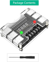 Nouvelle version de carte de dérivation d'alimentation ATX et kit de boîtier en acrylique avec tensions de sortie 3,3 V, 5 V, 12 V, -12 V et 12 ports USB, sortie maximale de 3 A