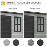 Abri de jardin extérieur en résine DWVO 1,5 x 0,9 m avec plancher, abri de rangement verrouillable et étanche avec fenêtre, rangement d'outils en plastique pour jardin, arrière-cour, terrasse, pelouse, gris