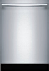 Bosch – Lave-vaisselle encastrable à commandes intégrées de 24 po de la série 800 avec CrystalDry, cuve en acier inoxydable, 3e panier, 40 dBa – Acier inoxydable