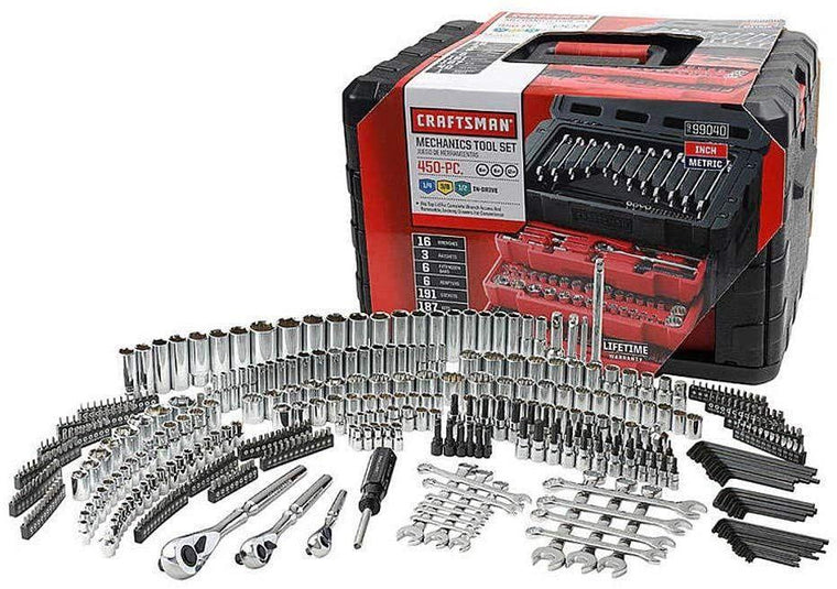 Ensemble d'outils de mécanique Craftsman 450 pièces 2025, jeu de clés à douilles et outils à main