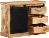 Meuble de rangement pour salon, meuble de rangement, meuble d'entrée, meuble laconique, étagère de rangement, meuble à vin, buffet texturé style rétro, buffet texturé, 31,5×11,8×23,6, bois de manguier massif