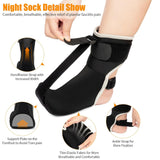 Chaussette d'attelle de nuit pour fasciite plantaire, orthèse améliorée avec plaque de support pour femmes et hommes, pour soulager la tendinite d'Achille, le pied tombant et les épines calcanéennes (Petit, Noir)