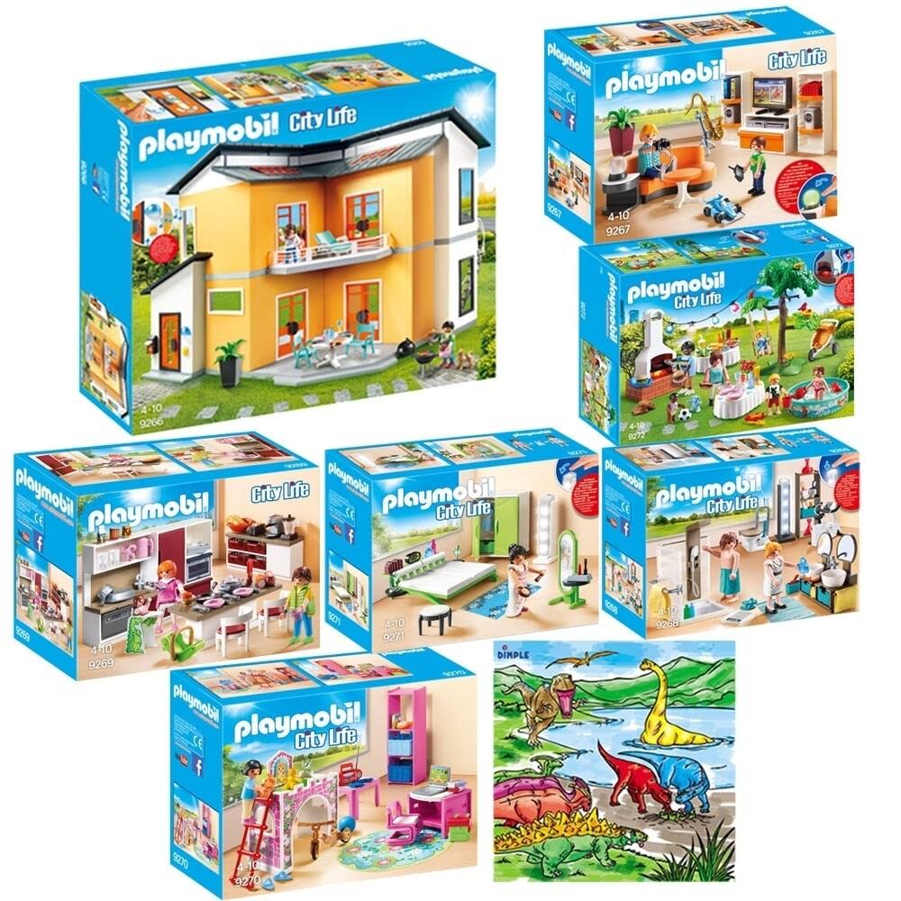 Kit de jeux d'intérieur Mega Toys Maison moderne Playmobil Creative Kids