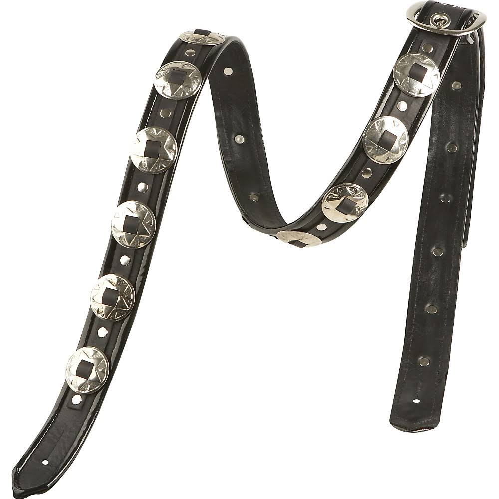 Sangle de guitare Jodi Head M-Star avec conchos, noire, bordure noire
