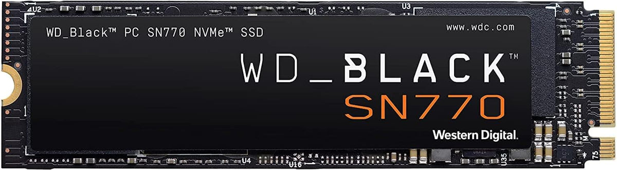 Disque SSD interne de gaming WD_BLACK 1 To SN770 NVMe – Gen4 PCIe, M.2 2280, jusqu’à 5 150 Mo/s – WDS100T3X0E
