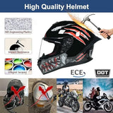 Casque intégral de moto, casque intégré avec visière HD, casque de protection quatre saisons pour hommes et femmes, homologué DOT, système de ventilation, casque de motocross