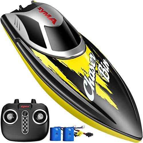 Bateau télécommandé, bateau Syma Q7 pour piscines et lacs avec 2,4 GHz, 25 km/h, haute vitesse