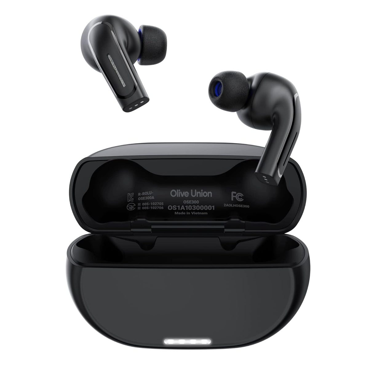 Appareils auditifs et écouteurs Bluetooth 2 en 1 Olive Union Pro – Amplificateurs auditifs à réduction de bruit et amélioration de la voix pour seniors et adultes – Amplificateur auditif rechargeable avec jusqu'à 18 heures d'autonomie combinée (Noir)