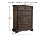 Mikalene – Marron métallisé – Commode six tiroirs B737-46