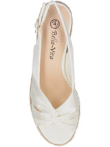 Espadrilles à plateforme BELLA VITA Kimora pour femme, bout rond, avec boucle, blanc, taille 10 M