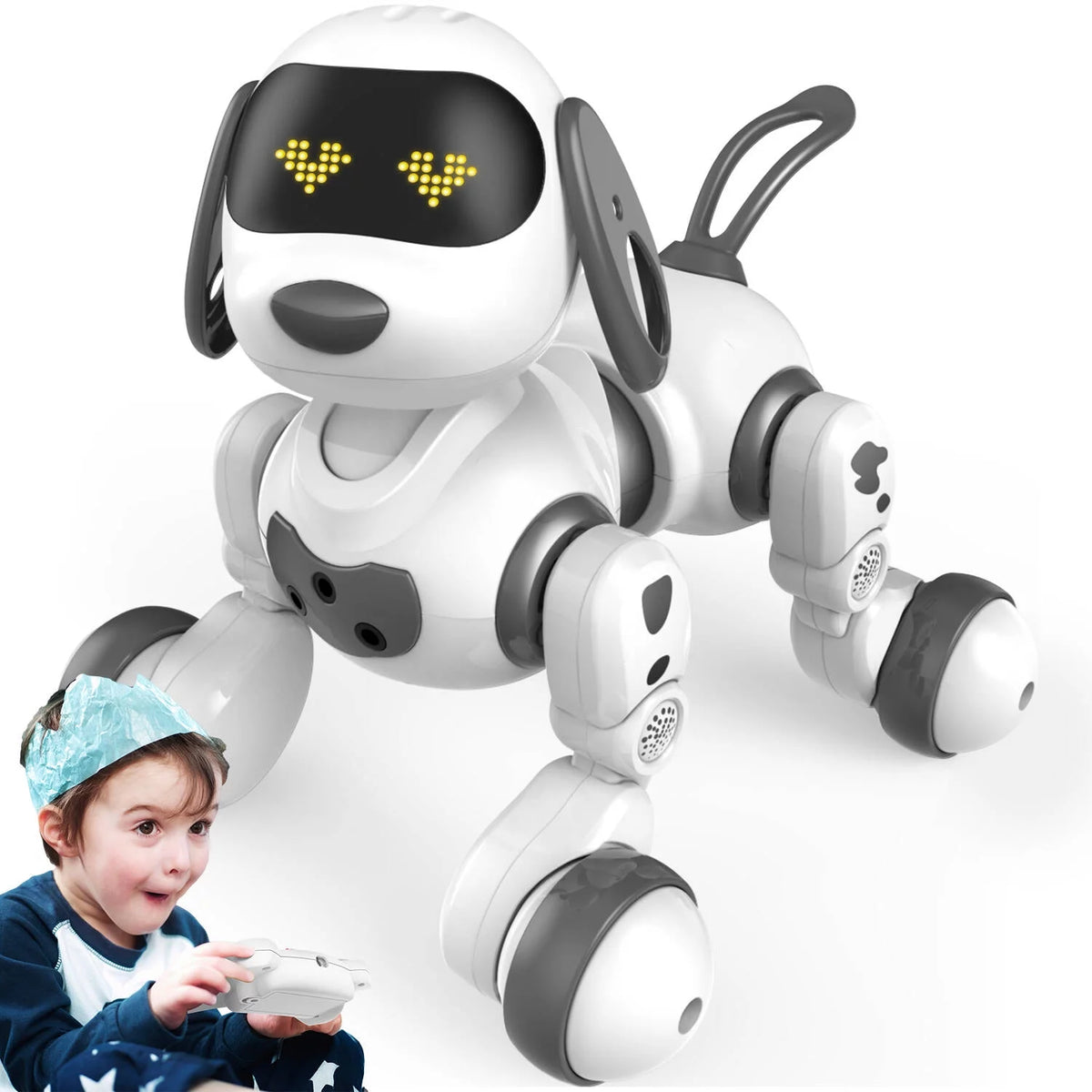 Chien robot télécommandé avec fonction tactile et programmable, chien robot cascadeur interactif intelligent