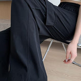 Pantalon cargo taille haute pour femme, séchage rapide, cordon de serrage, extensible, jambes larges, pantalon de jogging, style baggy, streetwear décontracté, années 2000