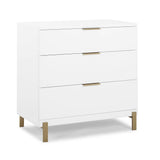 Delta Children Hendrix 3 Drawer Dresser in Bianca White/Bronze