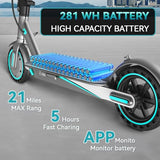 Trottinette électrique pour adultes, vitesse maximale de 30/40 km/h, autonomie de 34/40/56 km, moteur 350/500/600 W avec contrôle par application, pneus gonflables de 8,5/10 pouces, trottinette pliable avec contrôle par application, certifiée UL 2272