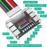 Nouvelle version de carte de dérivation d'alimentation ATX et kit de boîtier en acrylique avec tensions de sortie 3,3 V, 5 V, 12 V, -12 V et 12 ports USB, sortie maximale de 3 A