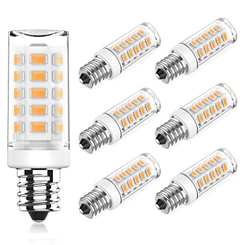 Ampoule LED KLG E12 culot candélabre 4W (équivalent 40W), type T3/T4, blanc lumière du jour 5000K pour ventilateur de plafond et lustre, CA 120V, non dimmable, paquet de 6