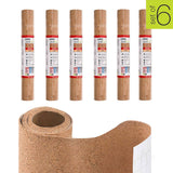 Revêtement d'étagère adhésif en liège 18 po x 48 po, ensemble de 6