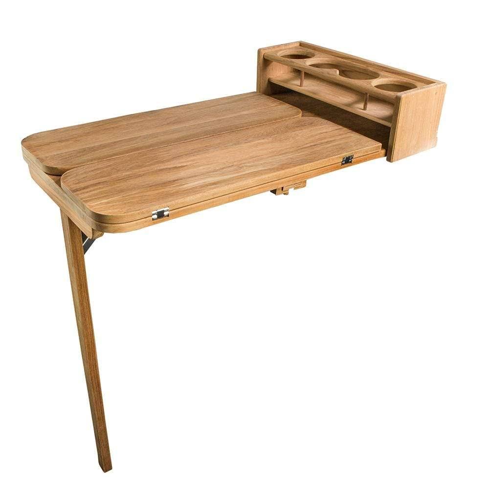 Table de cockpit Whitecap avec rallonges pliantes et porte-gobelets – Capacité 4 personnes