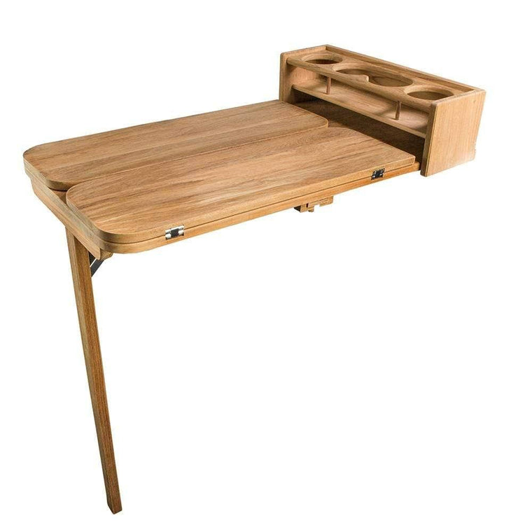Table de cockpit Whitecap avec rallonges pliantes et porte-gobelets – Capacité 4 personnes