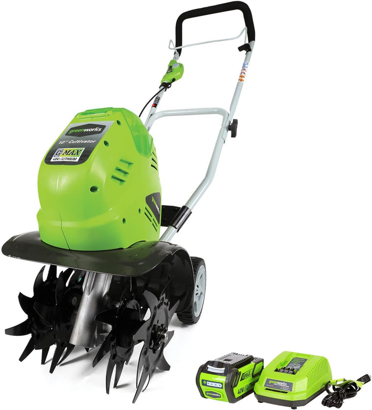 Motobineuse / Cultivateur sans fil Greenworks 40V 25 cm, batterie 4,0 Ah et chargeur inclus
