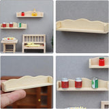 Étagère murale pour maison de poupée, mini étagères en bois, échelle 1:12, modèles de rangement en bois miniatures pour accessoires de mobilier de maison de poupée