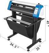 Produits de bureau VEVOR Découpeuse de vinyle 53 pouces Machine de traçage Alimentation automatique en papier Découpeuse de vinyle Vitesse réglable Découpe de panneaux avec support au sol Logiciel Signmaster