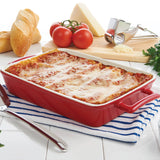 Moule à lasagnes en céramique rose Mrs. Anderson's Baking, 23 x 33 cm