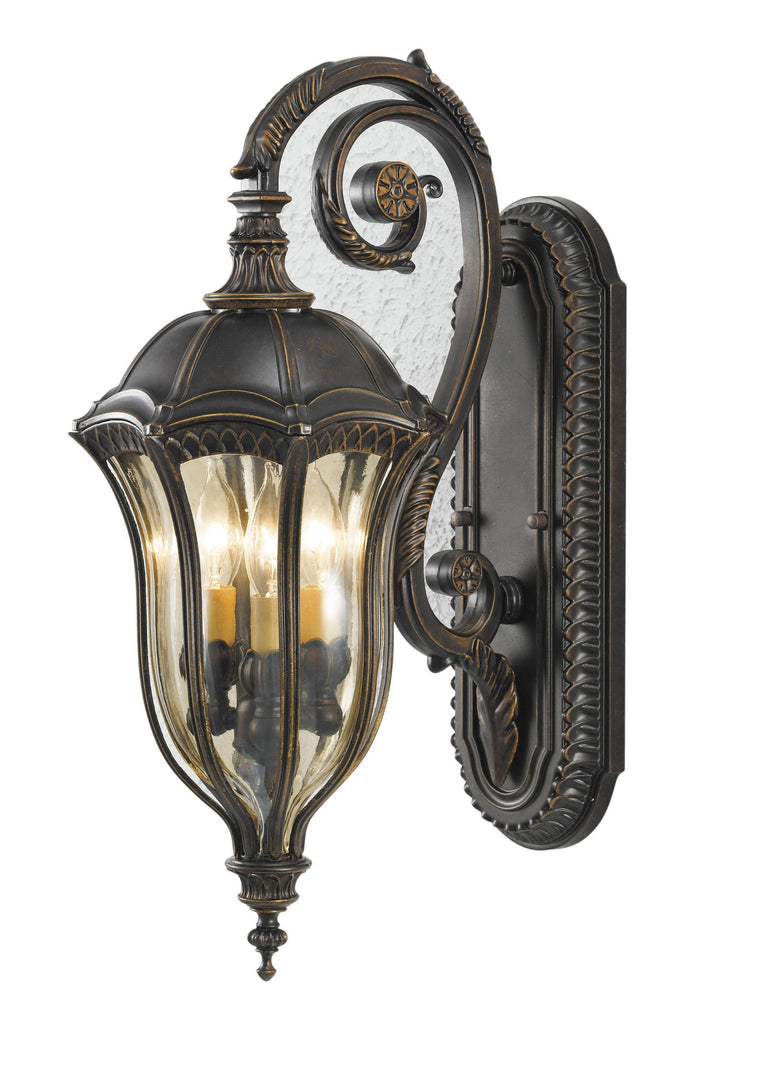Applique murale extérieure 3 lumières Feiss OL6002WAL Baton Rouge, couleur noyer