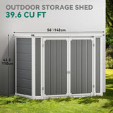 Abri de jardin extérieur en résine DWVO 1,5 x 0,9 m avec plancher, abri de rangement verrouillable et étanche avec fenêtre, rangement d'outils en plastique pour jardin, arrière-cour, terrasse, pelouse, gris
