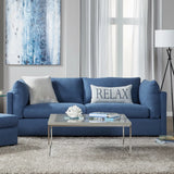 Canapé en tissu à dossier coussin Enda de Roundhill Furniture, bleu marine
