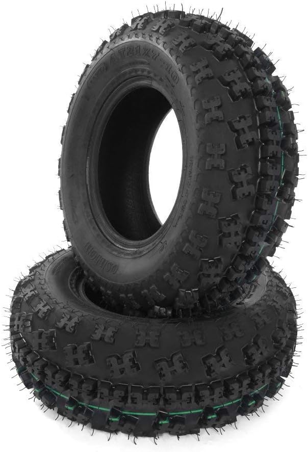 Pneus VTT avant Autoforever 21X7-10 21 7 10 4 plis sans chambre à air, jeu de 2 pièces