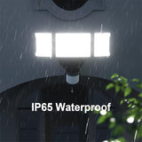 Projecteurs de sécurité 75W à détecteur de mouvement avec télécommande, 3 têtes, éclairage extérieur avec détection de mouvement, 6500K, IP65, 7500LM, projecteurs du crépuscule à l'aube pour cour, garage, porche et mur, lot de 2