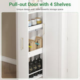Armoire de cuisine 47 po avec tiroir, garde-manger avec étagères réglables, armoire de rangement de cuisine blanche, buffet pour salle à manger ou bureau à domicile