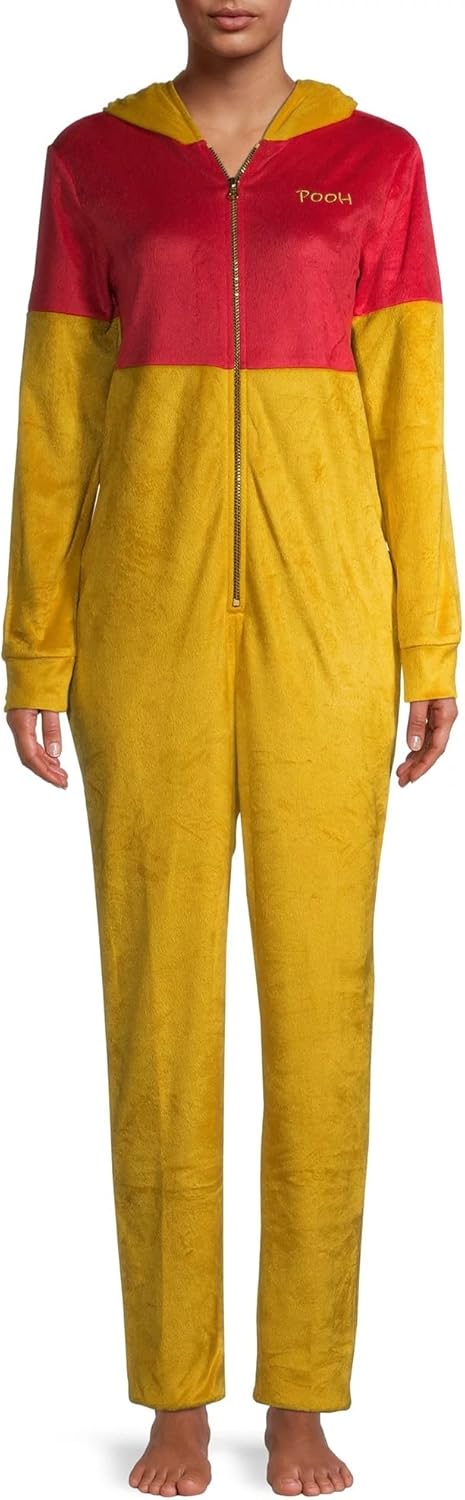 Combinaison de pyjama en polaire Winnie l’ourson pour femme Disney, jaune, taille TG