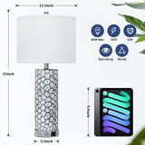 Lampe de table Brightever pour salon – Lot de 2 lampes tactiles avec double port de charge USB, lampes de ferme à 3 niveaux d'intensité pour tables de chevet, lampe de chevet rustique pour tables d'appoint, 2 ampoules LED A19 incluses