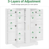 Armoire de cuisine 47 po avec tiroir, garde-manger avec étagères réglables, armoire de rangement de cuisine blanche, buffet pour salle à manger ou bureau à domicile