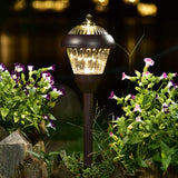 Lot de 4 lampes solaires pour allée Solpex à haute luminosité, lampes solaires en métal, 2 LED lumineuses, étanches IP65, éclairage de jardin solaire à allumage/extinction automatique pour allée, chemin et cour